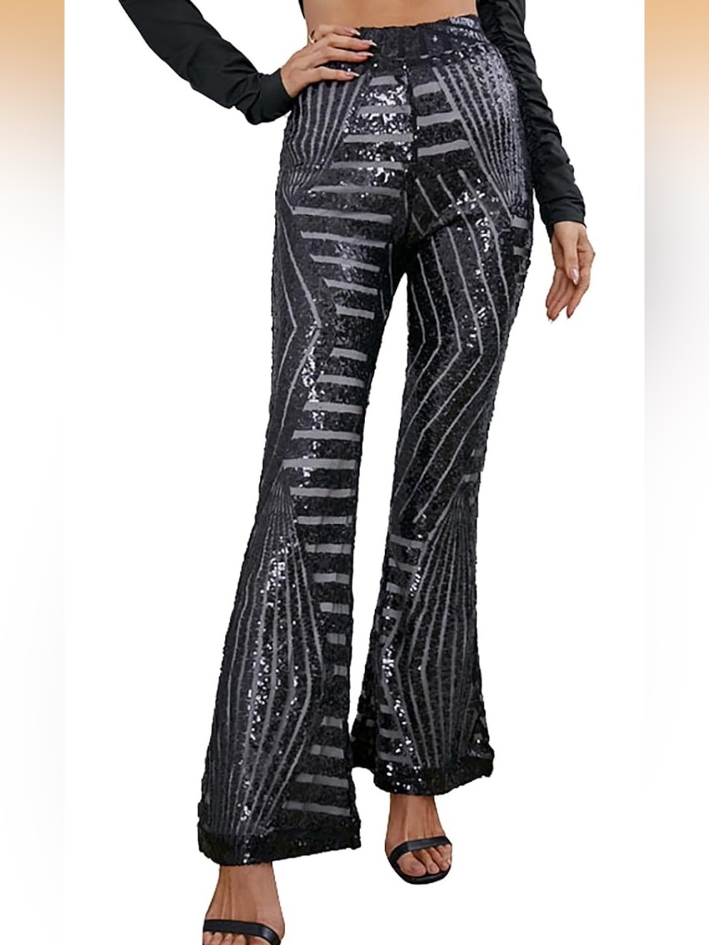 Adorable showstopper sequin flare pants 🪩